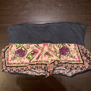 Boho low rise, fold over flowy shorts